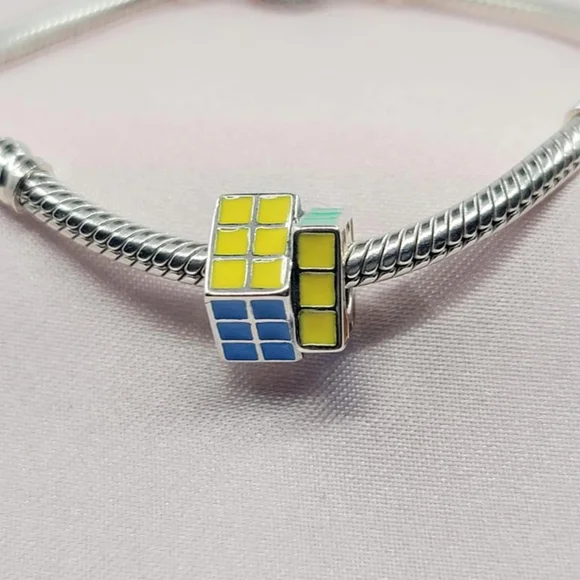 Charm for Bracelet S925 fit Pandora Bracelet Rubik's Cube - Picture 3 of 3